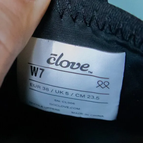 Clove Black Adjustable Drawstring Comfort Nursing Tennis Athletic Shoes Size 7