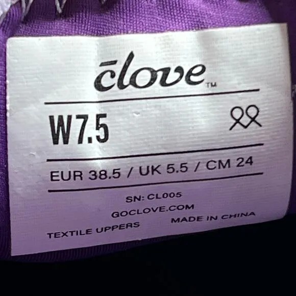 Clove Classic Comfort Sneakers Nursing Shoes Lavender Women’s 7.5 NWB FLAW