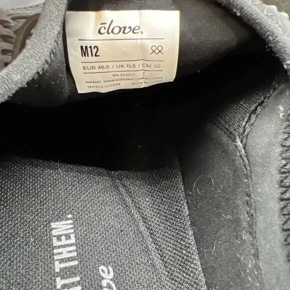 Clove Classic Core Men’s Size 12 Black CL0025 Bungee Laces Nursing Shoes Sneaker