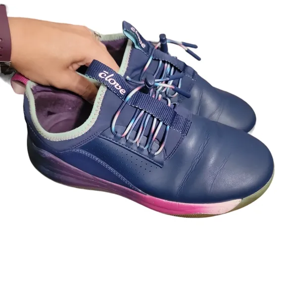 Clove Classic Shoes Sneakers Healthcare Nursing Leopard Artic Navy Size 8 women'