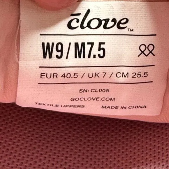 Clove Comfort Nursing/Healthcare Shoes Pink Up Sneakers Women W9/M7.5 Men NWB