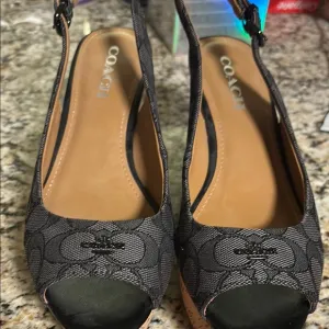 Coach Black Women's Slingback Shoes no call outs ~ Size 8.5