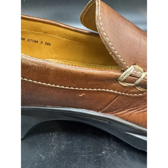 COLE HAAN #07184 Brown Leather Slip-On PENNY LOAFER SHOES Mens Size 13M EUC