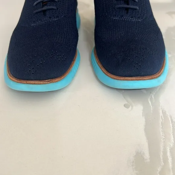 Cole Haan 2.ZeroGrand Stitchlite Blue Wingtip Oxford Shoes Mens Sz 8.5 C27902