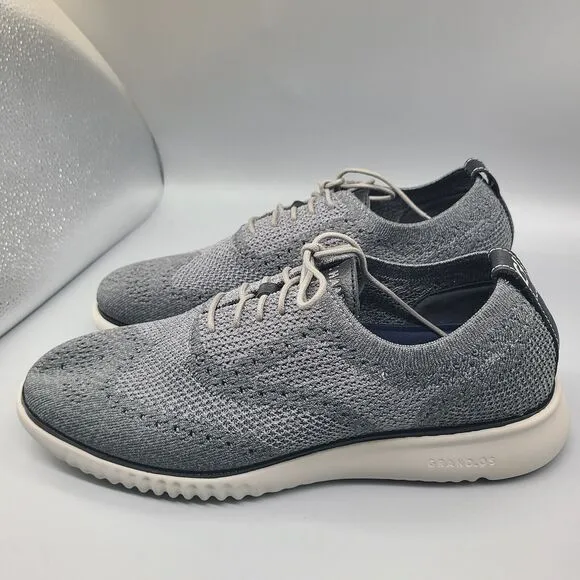 Cole Haan 2.ZEROGRAND Stitchlite Wingtip Oxford Men's Gray Knit Size 11.5 New