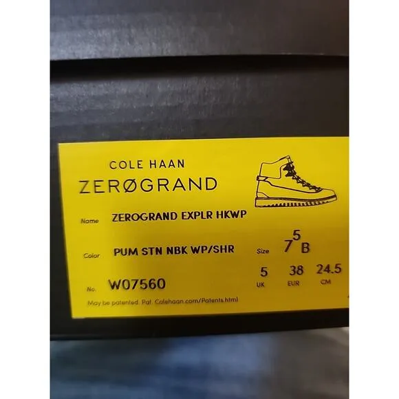 COLE HAAN Ankle Boots Size 7.5 B Women’s Zerogrand Explr Hkwp W07560 Waterproof