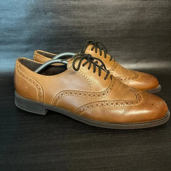 Cole Haan Essentials‎ Men’s size 9.5 Brown Wingtip Oxford Leaher Shoes C25805