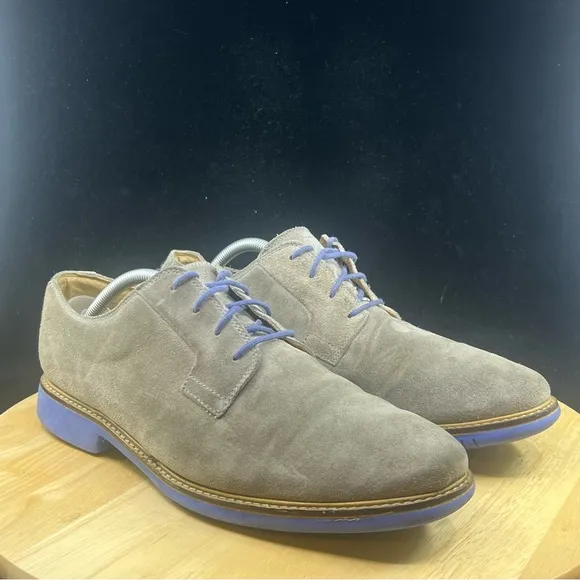 Cole Haan Men 10.5 Great Jones Plain Toe Oxford Gray Blue C12163