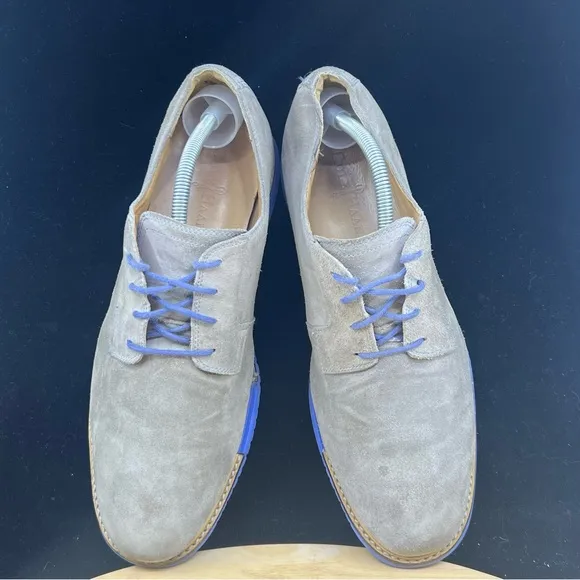 Cole Haan Men 10.5 Great Jones Plain Toe Oxford Gray Blue C12163