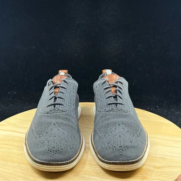 Cole Haan Original Grand Grey Wingtip Oxford Shoes Knit C27961 Mens Size 9
