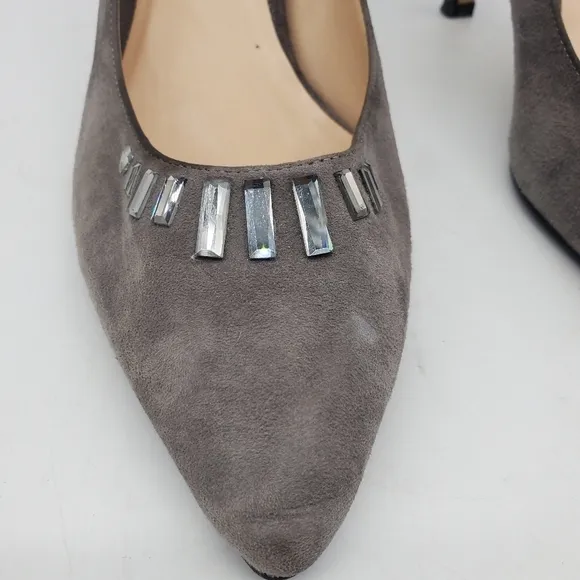 Cole Haan Shoes Womens 8.5B Grand Os Bling Suede Garland Jeweled Point Embell