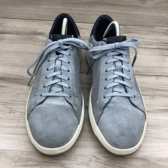 Cole Haan Sneakers Mens 9.5M Grand Pro Tennis Blue Suede Lace Up Shoes