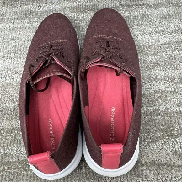 Cole Haan ZeroGrand Stitchlite Oxford Shoe Sz 9B Maroon Comfort Walking W23082