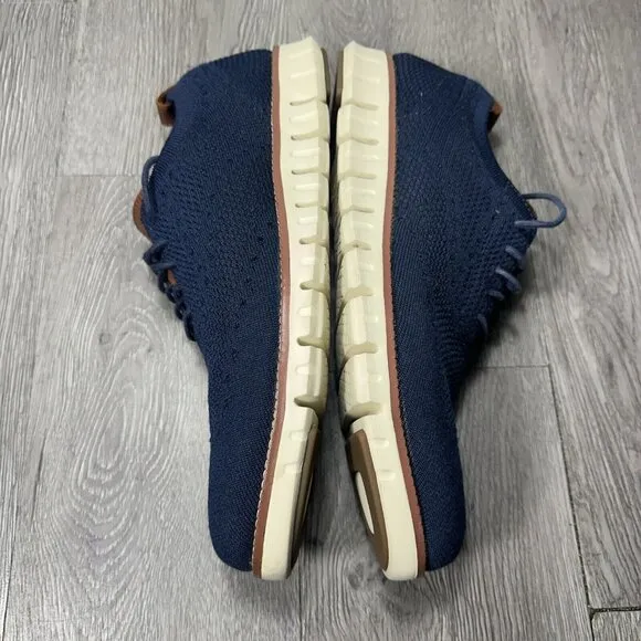 Cole Haan Zerogrand Stitchlite Wingtip Blue Oxford Mens Shoes  Size 10