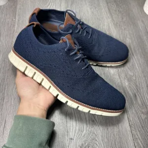 Cole Haan Zerogrand Stitchlite Wingtip Blue Oxford Mens Shoes  Size 10