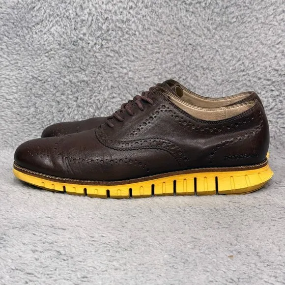 Cole Haan Zerogrand Wingtip Mens Size 9.5 Oxford Shoes Brown Leather