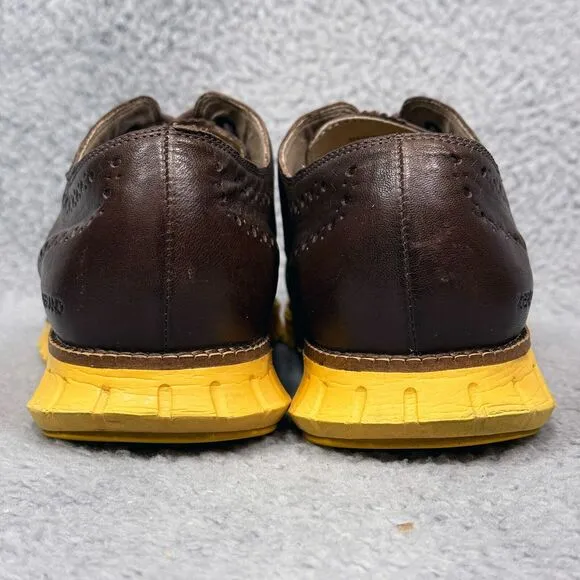 Cole Haan Zerogrand Wingtip Mens Size 9.5 Oxford Shoes Brown Leather