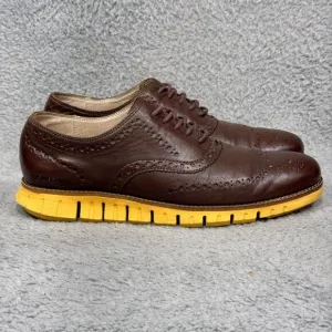 Cole Haan Zerogrand Wingtip Mens Size 9.5 Oxford Shoes Brown Leather