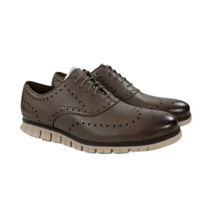 Cole Haan ZEROGRAND Wingtip Oxford Shoes 10.5 W C37737 Truffle-Dark Chocolate