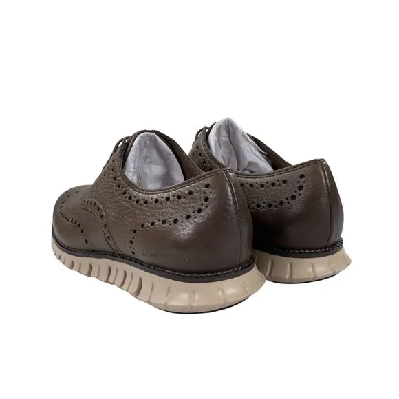 Cole Haan ZEROGRAND Wingtip Oxford Shoes 10.5 W C37737 Truffle-Dark Chocolate