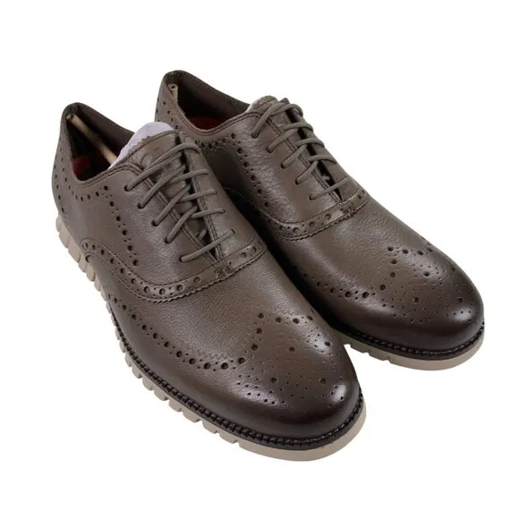 Cole Haan ZEROGRAND Wingtip Oxford Shoes 10.5 W C37737 Truffle-Dark Chocolate