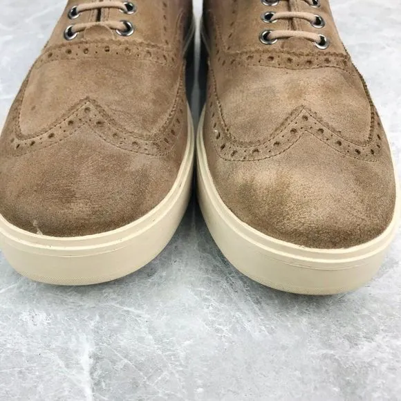 Cole Haan Bergen Wingtip Mens Size 11.5‎ Shoes Tan suede Comfort Sneakers C11257