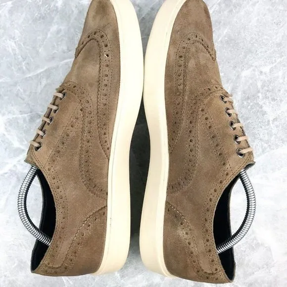 Cole Haan Bergen Wingtip Mens Size 11.5‎ Shoes Tan suede Comfort Sneakers C11257