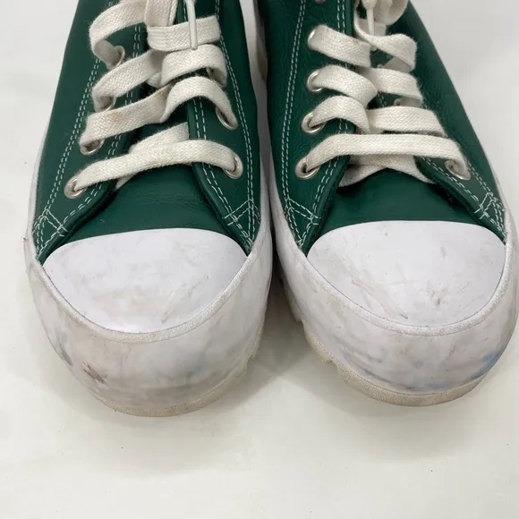 Convers Chuck All Star Green Leather Lugged 2.0 Sz 9