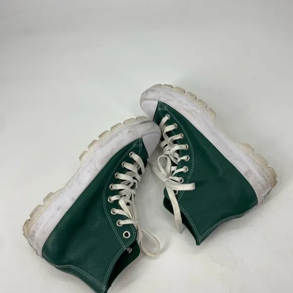 Convers Chuck All Star Green Leather Lugged 2.0 Sz 9