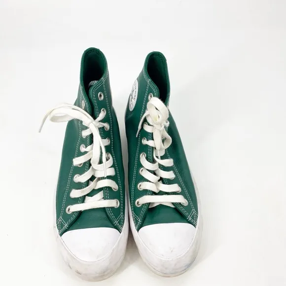 Convers Chuck All Star Green Leather Lugged 2.0 Sz 9