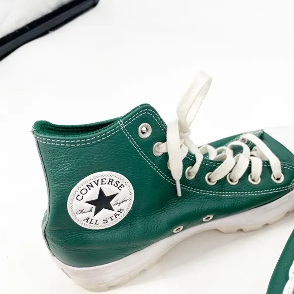 Convers Chuck All Star Green Leather Lugged 2.0 Sz 9