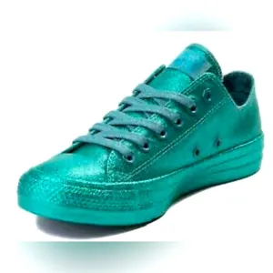 Converse All Star Low Brittany Blue Glitter Lace‎ Up Shoes Women’s Sz 8 (NEW)