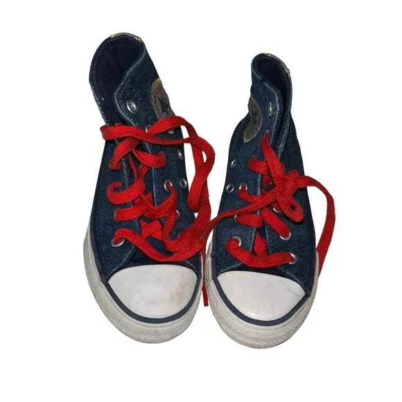 Converse Blue Denim Chuck Taylor All Star Hi Tops Sneakers kids size 11 Jean