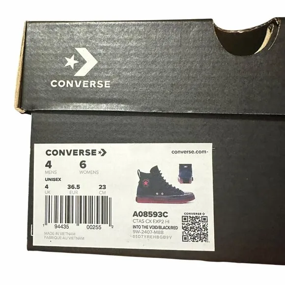 ⭐Converse Chuck Taylor All Star CX EXP2 Sz 6 Women's Shoes Black/Red A08593C New