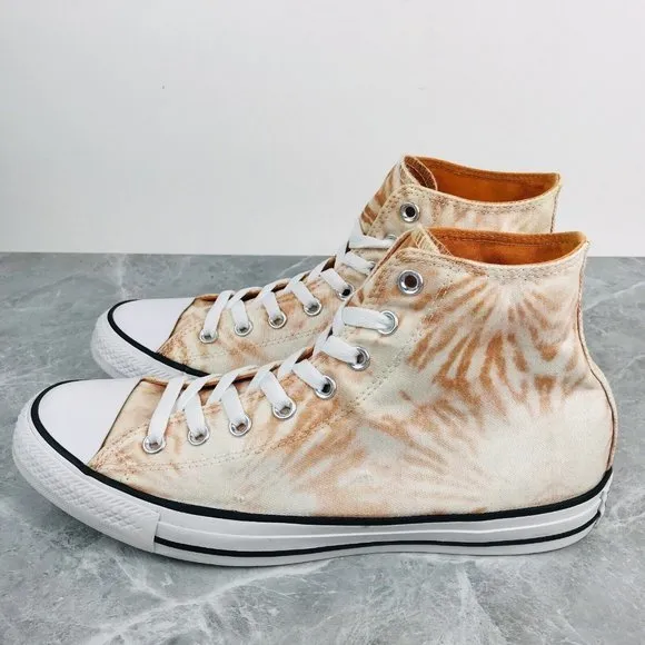 Converse Chuck Taylor All Star Hi Tie Dye Orange White Mens 9.5 Wom's 11.5 Shoes