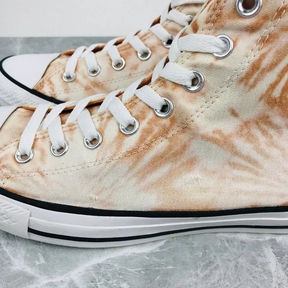 Converse Chuck Taylor All Star Hi Tie Dye Orange White Mens 9.5 Wom's 11.5 Shoes