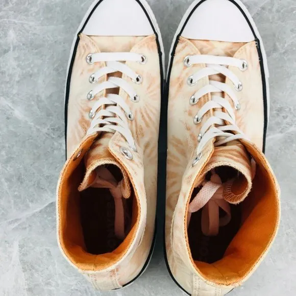 Converse Chuck Taylor All Star Hi Tie Dye Orange White Mens 9.5 Wom's 11.5 Shoes
