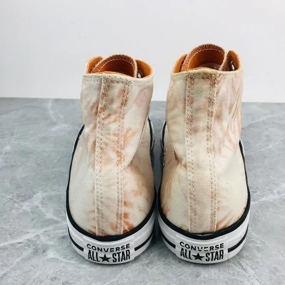 Converse Chuck Taylor All Star Hi Tie Dye Orange White Mens 9.5 Wom's 11.5 Shoes