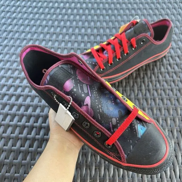 Converse Chuck Taylor All Star Low Black Red Men's Shoes 152621C Size 7.5