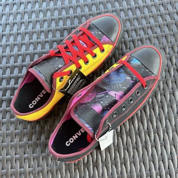 Converse Chuck Taylor All Star Low Black Red Men's Shoes 152621C Size 7.5