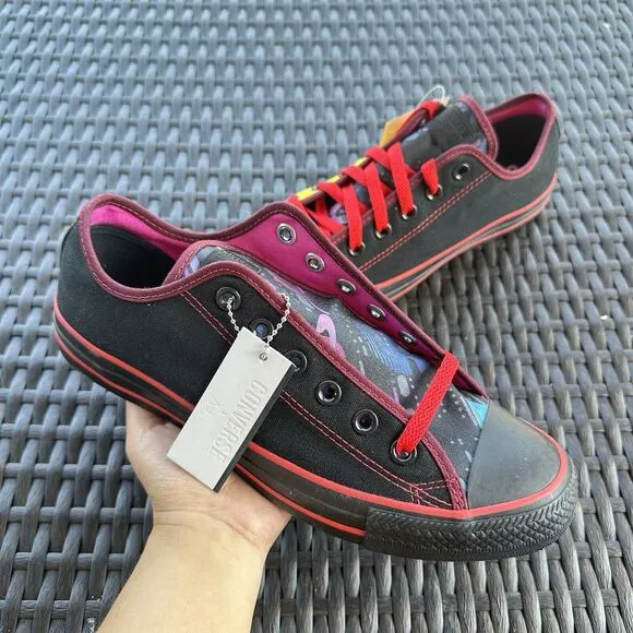 Converse Chuck Taylor All Star Low Black Red Men's Shoes 152621C Size 7.5