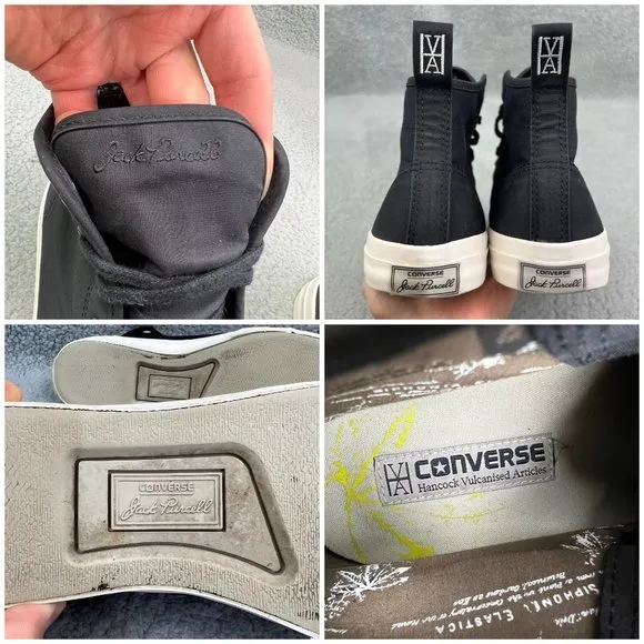 Converse Chuck Taylor All Star Mid Mens 8 Shoes Black White Jack Purcell Hancock