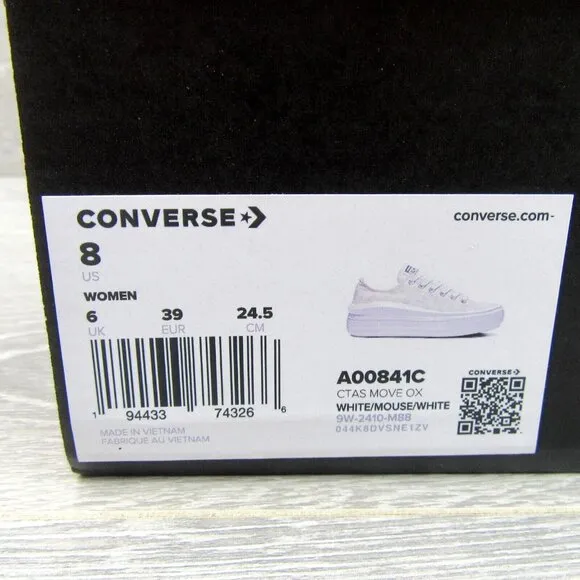 Converse Chuck Taylor All Star Move OX Floral Shoes Women's Size 8 NEW