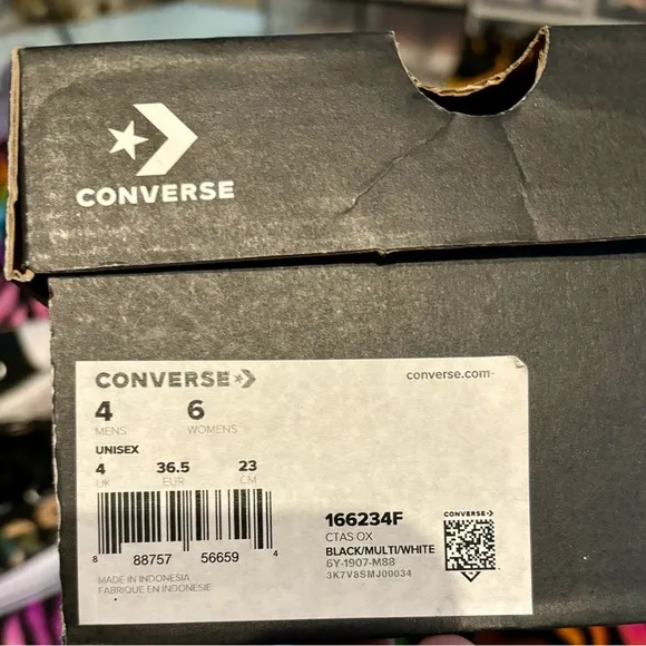 Converse Chuck Taylor All Star Ox Camo Black Logo Mens 4 Womens 6 Shoes 166234F