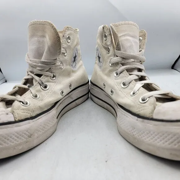 Converse Chuck Taylor All Star Platform High Womens 7.5 White Sneaker Shoes