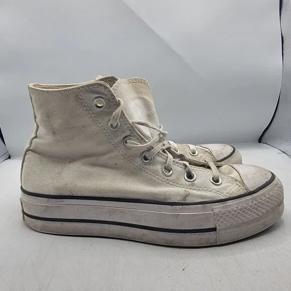 Converse Chuck Taylor All Star Platform High Womens 7.5 White Sneaker Shoes