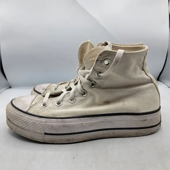 Converse Chuck Taylor All Star Platform High Womens 7.5 White Sneaker Shoes
