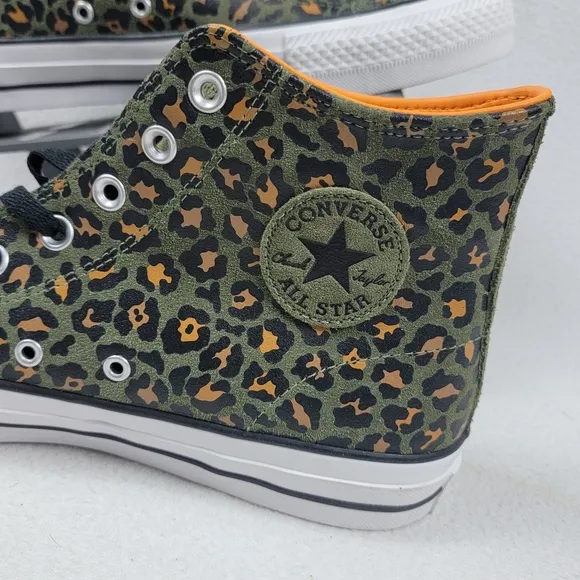 Converse Chuck Taylor All Star Pro High Leopard Olive Sneakers Shoes Men's 11.5