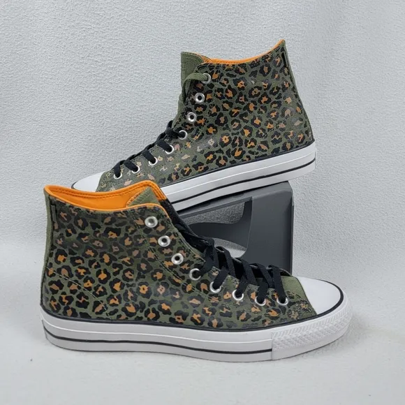 Converse Chuck Taylor All Star Pro High Leopard Olive Sneakers Shoes Men's 11.5