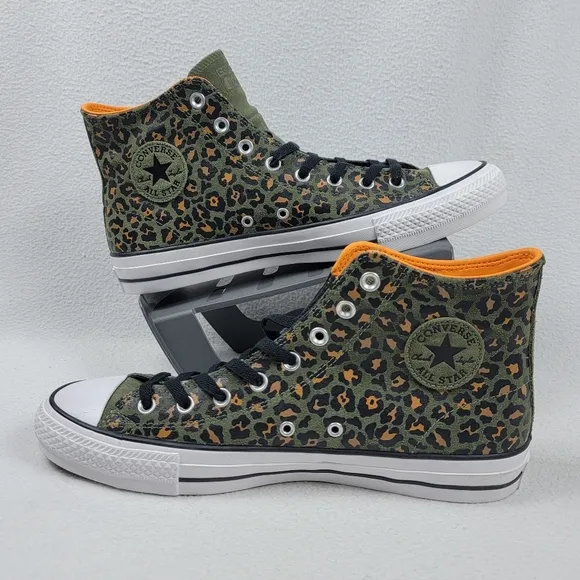 Converse Chuck Taylor All Star Pro High Leopard Olive Sneakers Shoes Men's 11.5